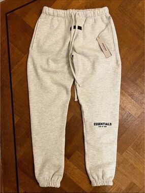 ESSENTIALS Light Heather Gray Logo Sweatpants